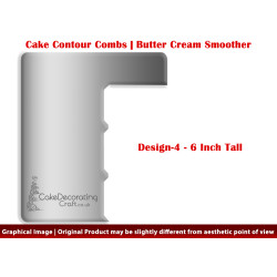 Book | Design 4 | 6 Inch | Cake Decorating Craft | Cake Contour Combs | Smoothing | Metal Spreader | Butter Cream Smoothing | Genius Tool